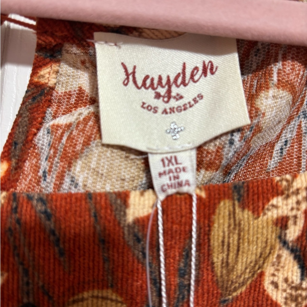 Hayden Corduroy Floral Midi Dress - Picture 4 of 10